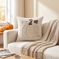 thumbnail image 4 of Halloween Fall Pillow Covers 3D Pumpkin Embroidered Throw Pillow Cover Soft Corduroy Decorative Square Cushion Cover Sofa Couch Bedroom Thanksgiving Home Decor,1pack, 4 of 5
