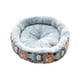 thumbnail image 2 of Cama redonda para perros y gatos de 17 pulgadas, colchón calmante con almohadilla antideslizante Búho colorido, 2 of 9