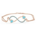 thumbnail image 2 of AFFY Heart & Round Shape Simulated Aquamarine Infinity Heart Chain Bracelets In 14k Rose Gold Over Sterling Silver -8.5", 2 of 7