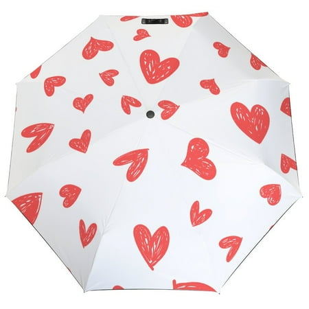 

ANYWAY.GO Windproof & Water-Resistant Compact Foldable Travel Umbrellatotes Heart Doodles Pattern Hand Portable Travel Umbrella，Diameter 42.5 in