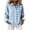 02# Light Blue, variant on Women's Loose Fit Reversible Stripe Blouse Button Detail Two-Tone Pattern Shirt Casual Summer Top Cotton S-2XL