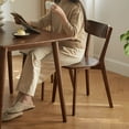 thumbnail image 3 of Dining Chairs, Wooden Dining Chairs with High Back, Farmhouse Armless Kitchen Dining Room Side Chairs Armchairs for Living Room, Restaurant, Dining Room, 18.31 x 22.05 x 31.5", Walnut, 3 of 9