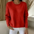 thumbnail image 2 of MYAOYINo Boundaries Womens Casual Long Sleeve Sweater Crew Neck Ribbed Knit Solid Top, 2 of 5