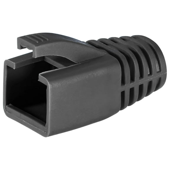 Black 8.5mm Hole Dia RJ45 Boots Cover Anti Dust Plastic Protector for Network Cable CAT6 CAT7 50Pcs