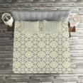 thumbnail image 2 of Ambesonne Geometric Quilted Coverlet 3 Pcs, Moroccan Floral Art, King Size, Taupe Pale Yellow, 2 of 2