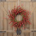 thumbnail image 7 of JEWLALO 14" Spring Artificial Forsythia Flower Wreath, All Year Around Wreath for Front Door, Wedding Window Home Wall Indoor Front Door Decor (Red), 7 of 7