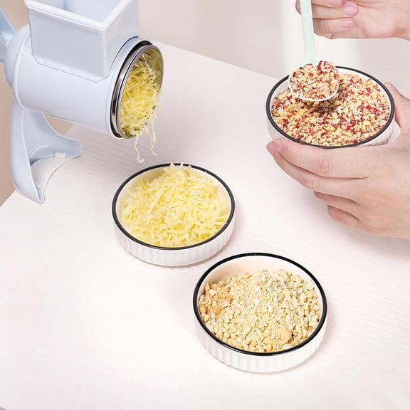 Acekid Manual Nut Grinder, 160 Double Sword Rotary Nut Chopper, Hand Crank Peanut Masher for Walnuts Chocolate Dried Fruit, White