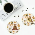 thumbnail image 5 of Balery 6 Pcs Cute Bee Honey Jar Hive Bearleather Coasters Set, Drink Table Cup Coasters For Living Room Kitchen Coffee Decor, 5 of 9