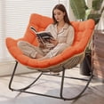 thumbnail image 1 of Giant Patio Rocking Chair  Patio Egg Freestyle Chair  Indoor Outdoor Rattan Wicker Lounge with Cushion and   Cozy  Rocker for Living Room  Bedroom  Porch  Patio, 1 of 7