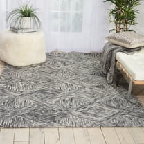 Nourison Linked 3'9" x 5'9" Charcoal Modern Indoor Rug