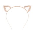 thumbnail image 1 of 1 diadema de diamantes de imitación con orejas de gato huecas y broche de pelo para fiesta de disfraces, 1 of 6