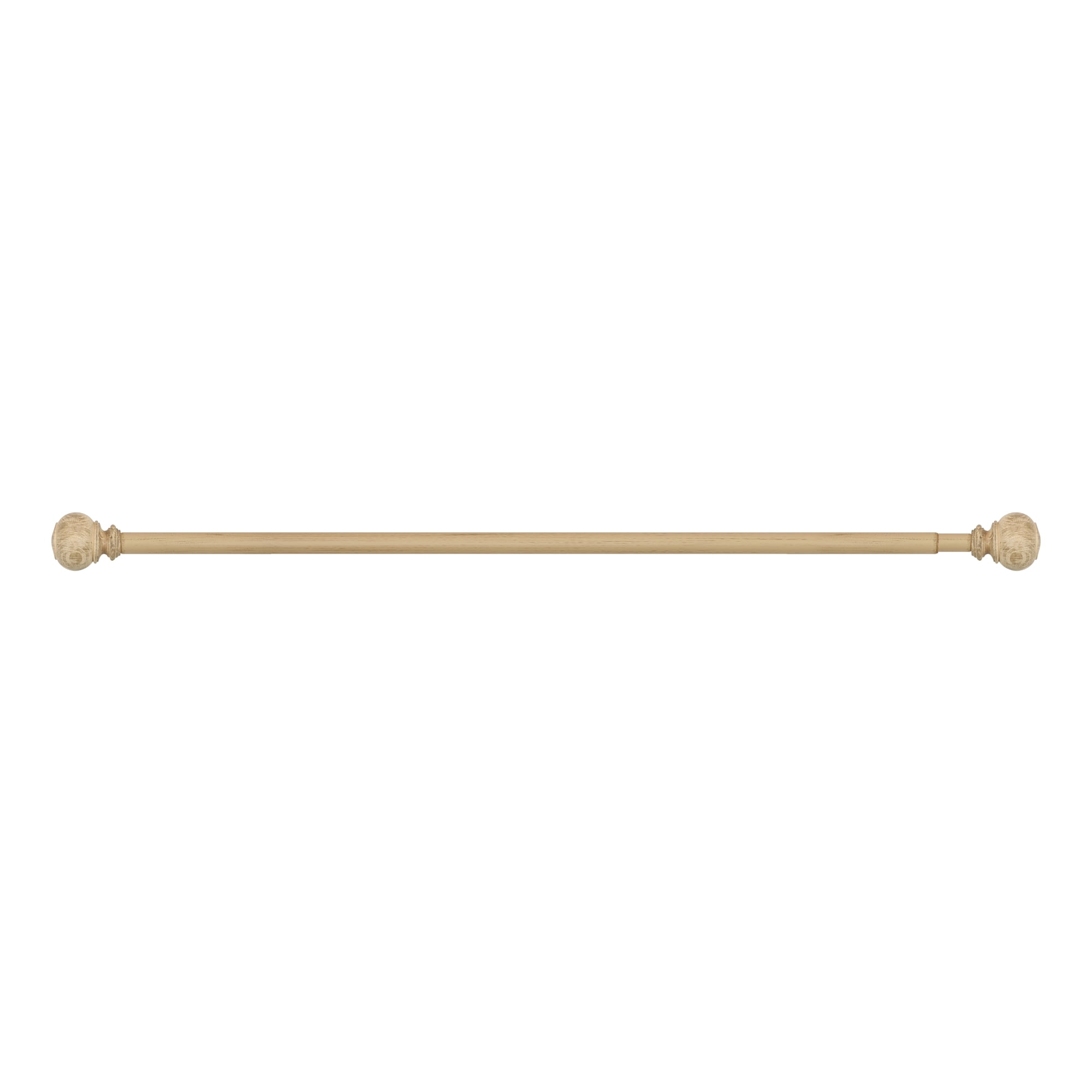 Better Homes & Gardens 1 in. Natural Wood Poly Single Curtain Rod, 120-180"