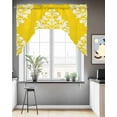 thumbnail image 3 of Baroque Yellow Kitchen Curtains Swag Valance for Windows/Bathroom/Cafe, Vintage Damask Classic Floral Rod Pocket Drape Panel Swag Curtains Valance for Bedroom/Living Room 56"x36", 3 of 6