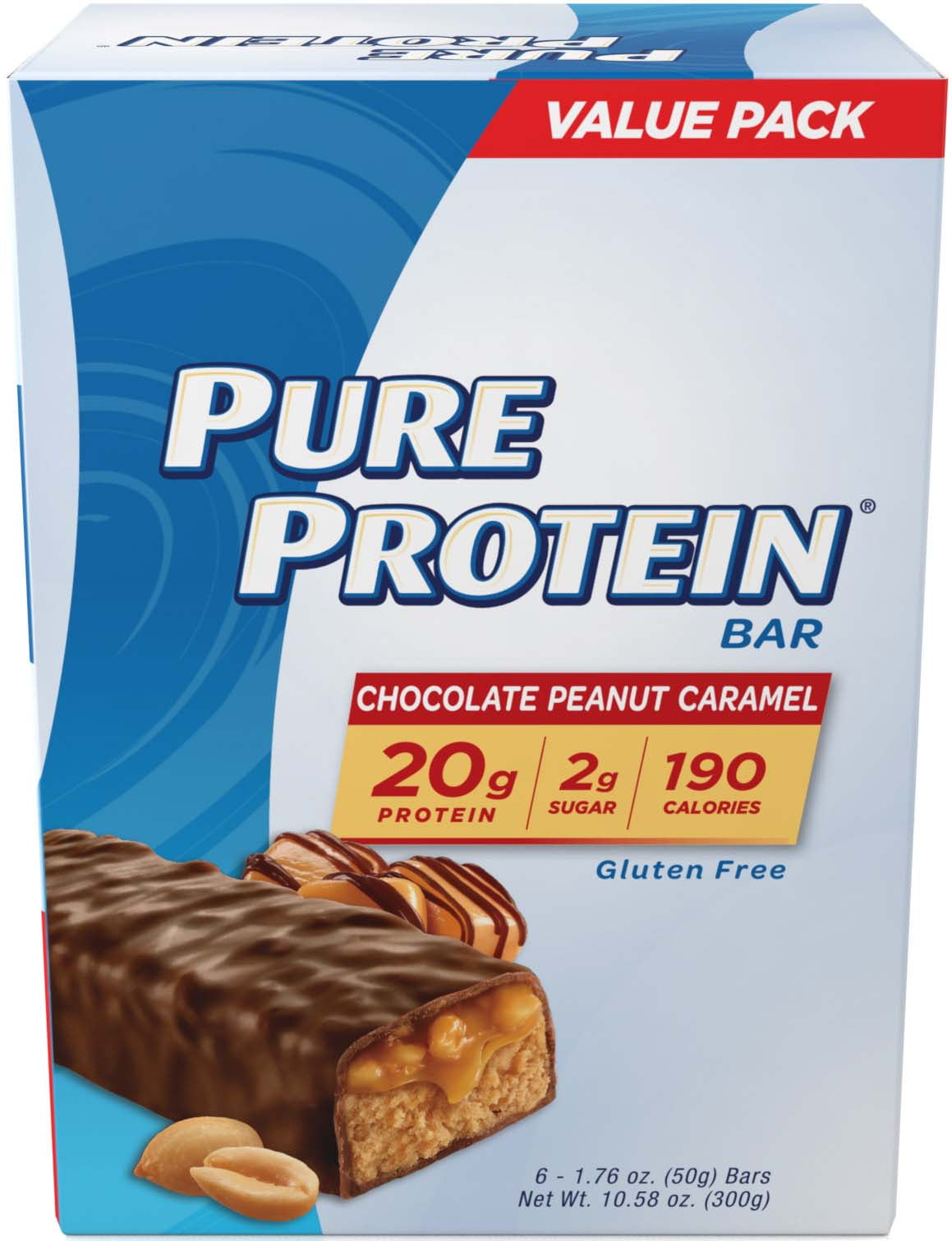 Pure Protein Chocolate Peanut Caramel 50 Gram 6 Count Multipack