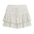 thumbnail image 4 of YUTK Women's Summer Flowy Mini Skorts High Waist Ruffle Tiered Casual Cute Boho Short Beach Skirts Built-in Shorts White S-Xl, 4 of 8