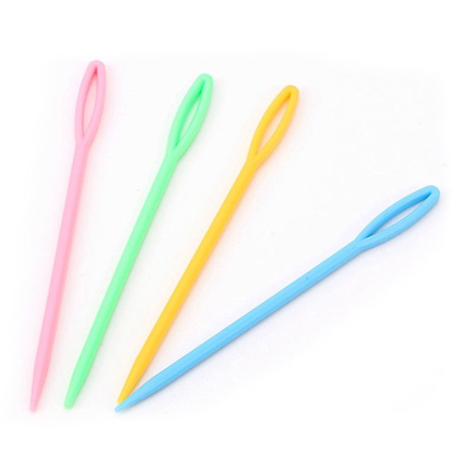 Decodeary Plastic Sewing Knitting Needles DIY Handmade Cross Stitch Darning Tools 100Pcs