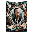 thumbnail image 2 of Ambesonne Martin Luther King Jr Day Tablecloth Rectangular Table Cover, Portrait, 60"x90", Blue Grey and Pale Caramel, 2 of 3