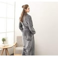 thumbnail image 4 of Artfasion Womens Long Bathrobe Plus Size Warm Soft Spa Plush Sleeping Robe Nightdress, 4 of 5