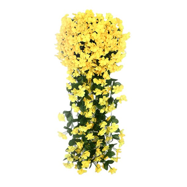 Flor violeta artificial reutilizable para colgar en la pared, decoración de ramo violeta (amarillo) Likrtyny Libre de BPA