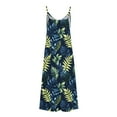 thumbnail image 4 of Ovzne Robes d'Été pour Femmes Robe pour Femme Robes d'Été pour Femmes Imprimé Sans Manches Col Rond Robe Décontractée Longues Robes Grande Taille Robe Maxi Imprimée Liquidation, 4 of 5