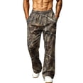 thumbnail image 3 of GrmtClth Camo Sweatpants Men Loose Relaxed Wide Leg Drawstring Elastic Waist Lightweight Daily Walking Outdoor Hunting Pants With Pockets Coffee M, 3 of 8