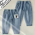 thumbnail image 2 of Girl Pants,Pants Boys Stretch Denim Comfortable Casual Loose Fit Jeans for School Wear,School Kids Clothes,02 Blue,4-5 Years, 2 of 7