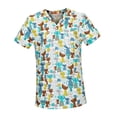 thumbnail image 4 of Uniforme de enfermera Strade Fareast Limited Top exfoliante cuello en V Patrón de gato s, 4 of 8