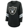 thumbnail image 2 of Women's Fanatics  Black Las Vegas Raiders Redzone 3/4-Sleeve T-Shirt, 2 of 3