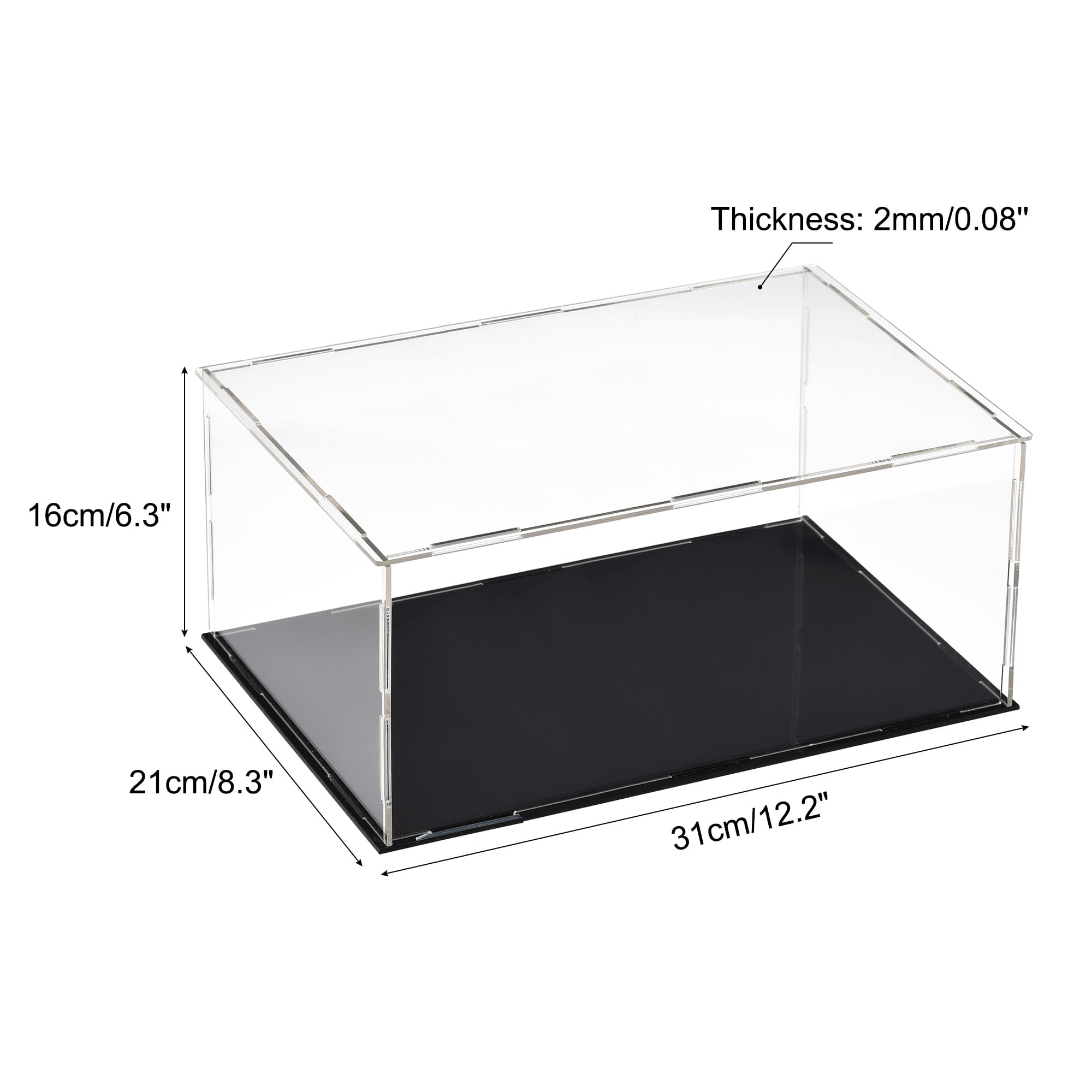 Uxcell Display Case Box Acrylic Box Transparent Dustproof Protection Showcase 16x16x11CM for Collectibles, Size: 16x16x11cm/6.3x6.3x4.3 inch, Blue