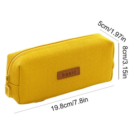WLAGOOD Portable Multiuse Canvas Pen Pouch Stripe Pattern Medium Soft Stationery Case for Campus office Coin Cosmetic Storage