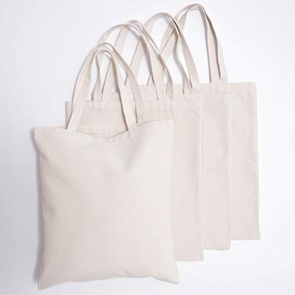 natural canvas tote bags - 4 pcs reusable shopping bag diy pattern for ...