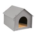 thumbnail image 3 of DimyFew Outdoor Cat House Outdoor Cat Shelter Feral Cat Shelter Portable Kitty House Weatherproof Windproof PP Hollow Board Mat Included Suitable for Garden Porch Community Simulated rattan mat, 3 of 8