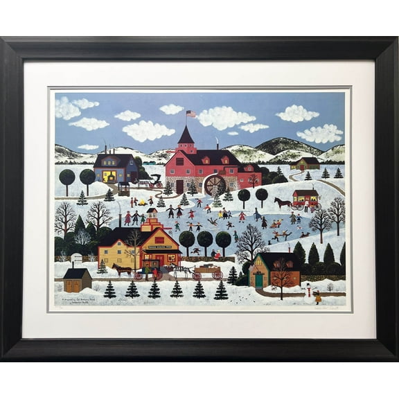 Jane Wooster Scott "A Happening on Foxboro Pond" Framed Hand Signed Litho Art Generic