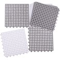 thumbnail image 1 of Jucoan 12 Pack Drainage Interlocking Tiles, 12”x12” Soft PVC Non-Slip Drain Tiles Vented Floor Tiles Shower Mat with Suction Cups for Bathroom Pool Kitchen Locker Room, 1 of 8
