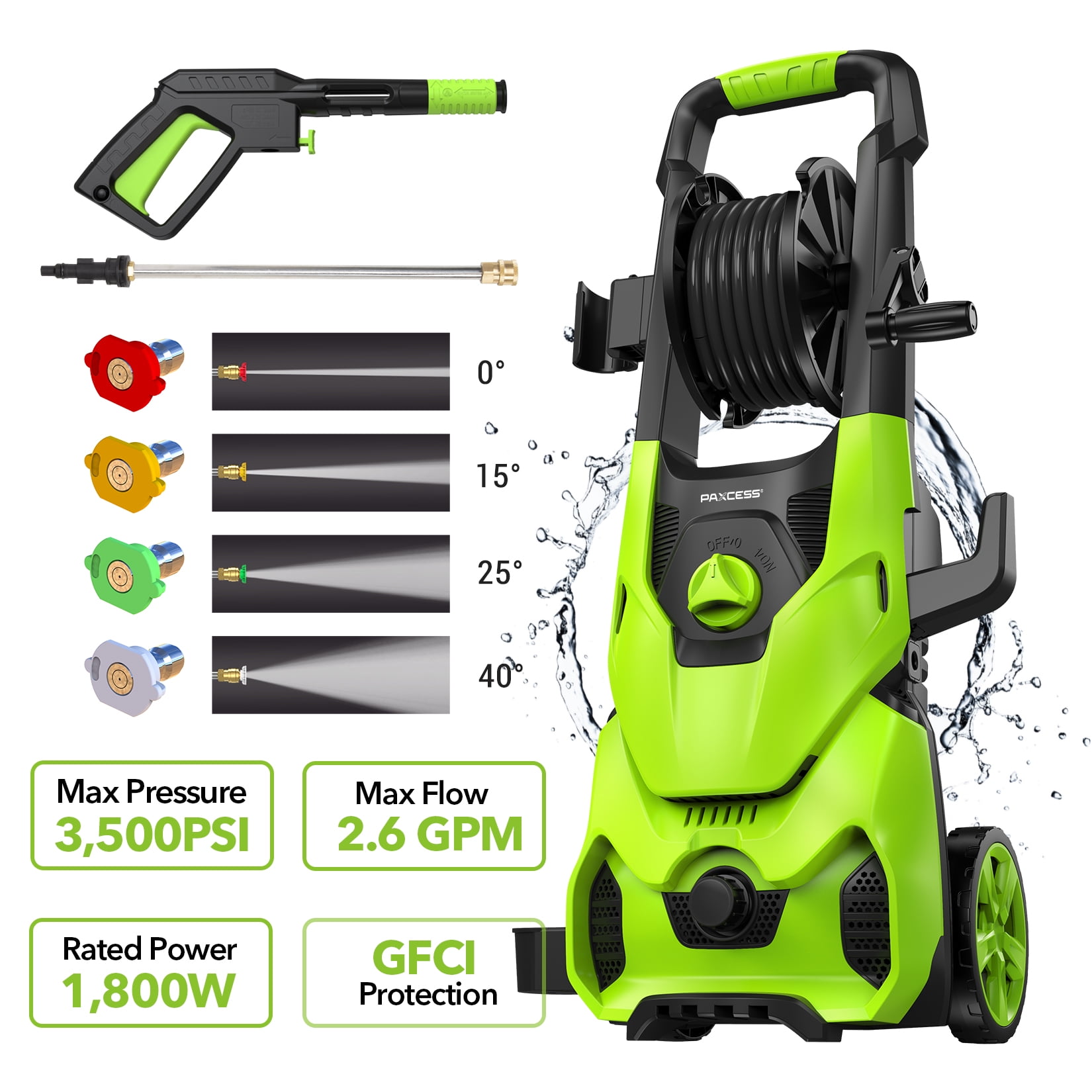 Rock&Rocker Powerful Electric Pressure Washer, 2150 PSI 1.85 GPM with