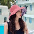 thumbnail image 4 of LJNYFDC Chapeau de Protection UV Réversible à Grand Bord Chapeau Léger Pliable Protection UV Visière de Plage pour Femmes Camping, 4 of 6