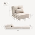 thumbnail image 6 of Newboti Furniture Convertible Flip Chair, Floor Lazy Sofa, Folding Upholstered Couch Bed with Adjustable Backrest, Metal Frame and Pillows for Living Room Bedroom, Beige BN.5762, 6 of 9
