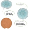 thumbnail image 2 of GZHJMY Turquoise Mandala Car Coaster for Cup Holders, 2 Pack Absorbent Ceramic Car Universal Vehicle Non-Slip Car Cup Holder Coaster Cup Coasters, 2 of 6