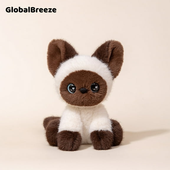 GlobalBreeze Cute Cat Plush Toy – Yaya Series, Soft Stuffed Animal Kitty Doll, Fluffy Minky Plushie for Desk Decor, Cozy Companion Gift for Kids & Cat Lovers
