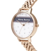Olivia Burton OB16VS06 Pink & Navy Stripe & Rose Gold Bracelet Ladies Watch