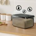 thumbnail image 4 of Black Large Dry Food Storage Box, 1 Count 10.6 Inch Airtight Container with Seal, Kitchen Pantry Organizer Bin, Bulk Cereal Grain Rice Bucket for Modern Home Storage, 4 of 6