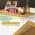thumbnail image 3 of Casavala Bamboo Bath Caddy Foldable Bathtub Tray With Storage Travel Bag, 3 of 8