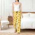 thumbnail image 4 of Pofeuu Yellow White Striped Sunflower Print Women's Fashion Pajama Pants with Pockets Comfy Drawstring Sleep Lounge Bottoms-X-Large, 4 of 6