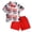 Outfits06-Red, variant on Xudanell Boys Summer Clothes Button Short Sleeve Independence Day Outfits T Shirt Shorts Set for Boys Fashionable Wear Blue 3-4 Years
