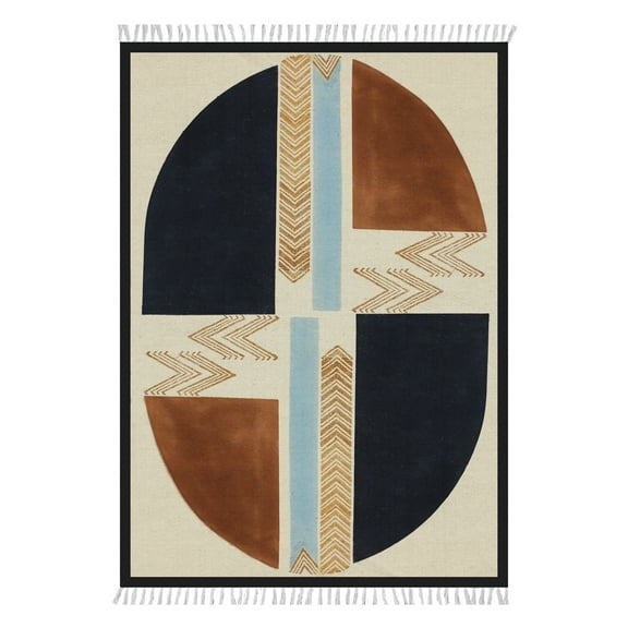 Casavani Handblock Printed Cotton Dhurrie Custom Kitchen Mats Outdoor Patio Rug, Blue 2x3 feet