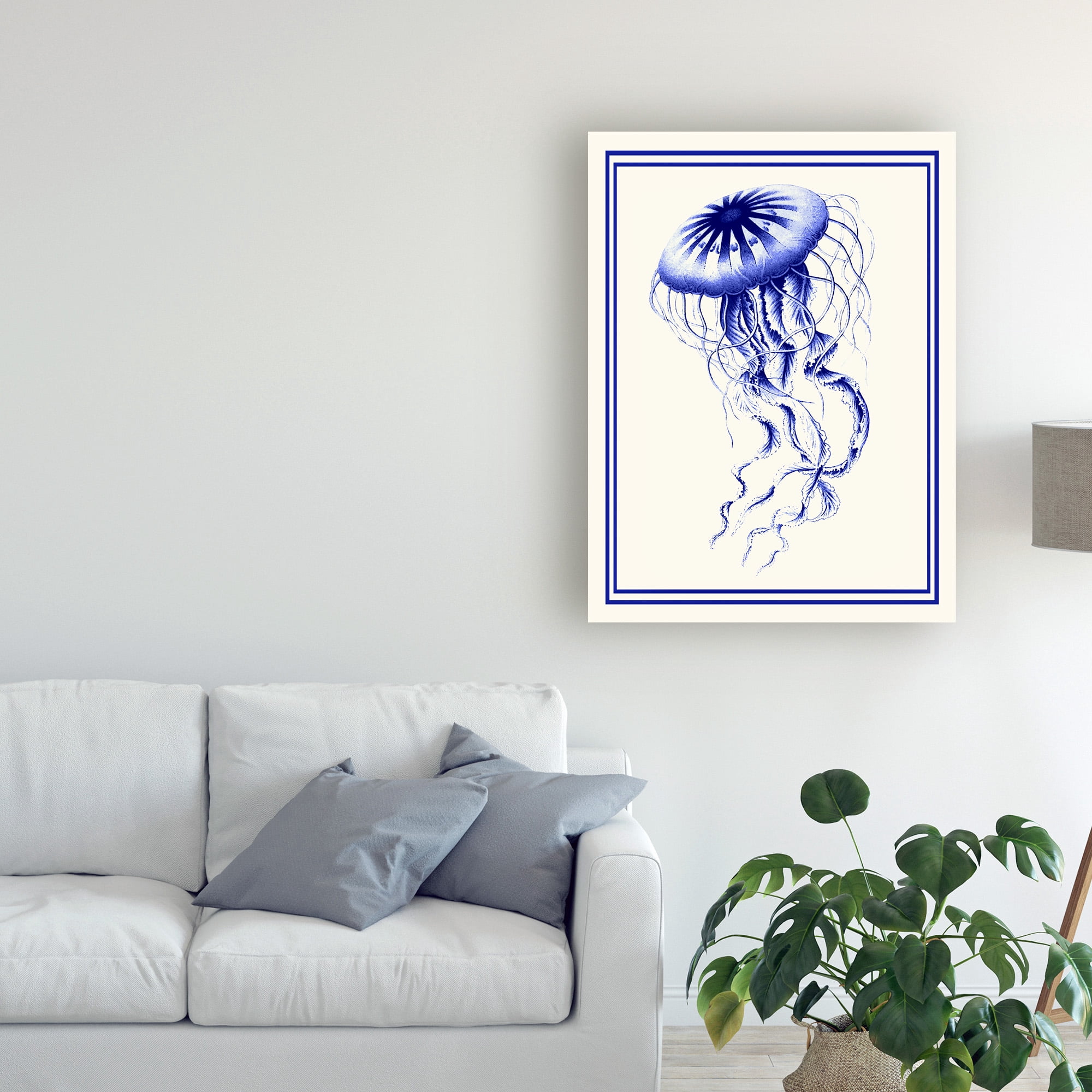Trademark Fine Art 'Mixed Nautical Blue on Cream c' Canvas Art by Fab Funky