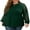 06-Dark Green, variant on JWD Plus Size Tops For Women Lace Sleeve Blouse Waffle Knit Long Sleeve Shirts Wine Red-3X