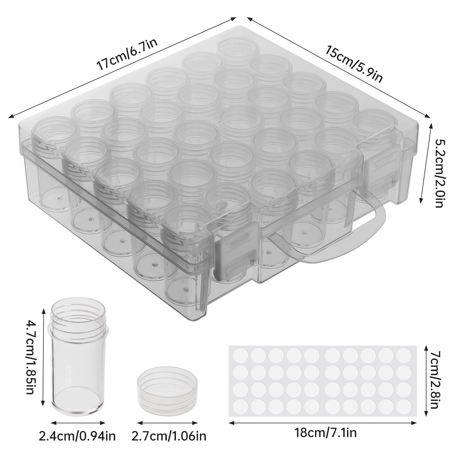 30 Slots Bead Organizer Box, Diamond Painting Storage Containers, Bead Storage Containers Plastic Diamond Painting Art Accessories Boxes Small Clear Embroidery Box for Craft Rhinestones Beads(3 Pack)
