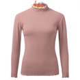 thumbnail image 5 of Winter clothing for women Winter Tops For Women Crew Neck Lined Thermal Thermal Underwear Slim Tops Long Sleeve Thermal Shirts Color Block Tops, 5 of 6