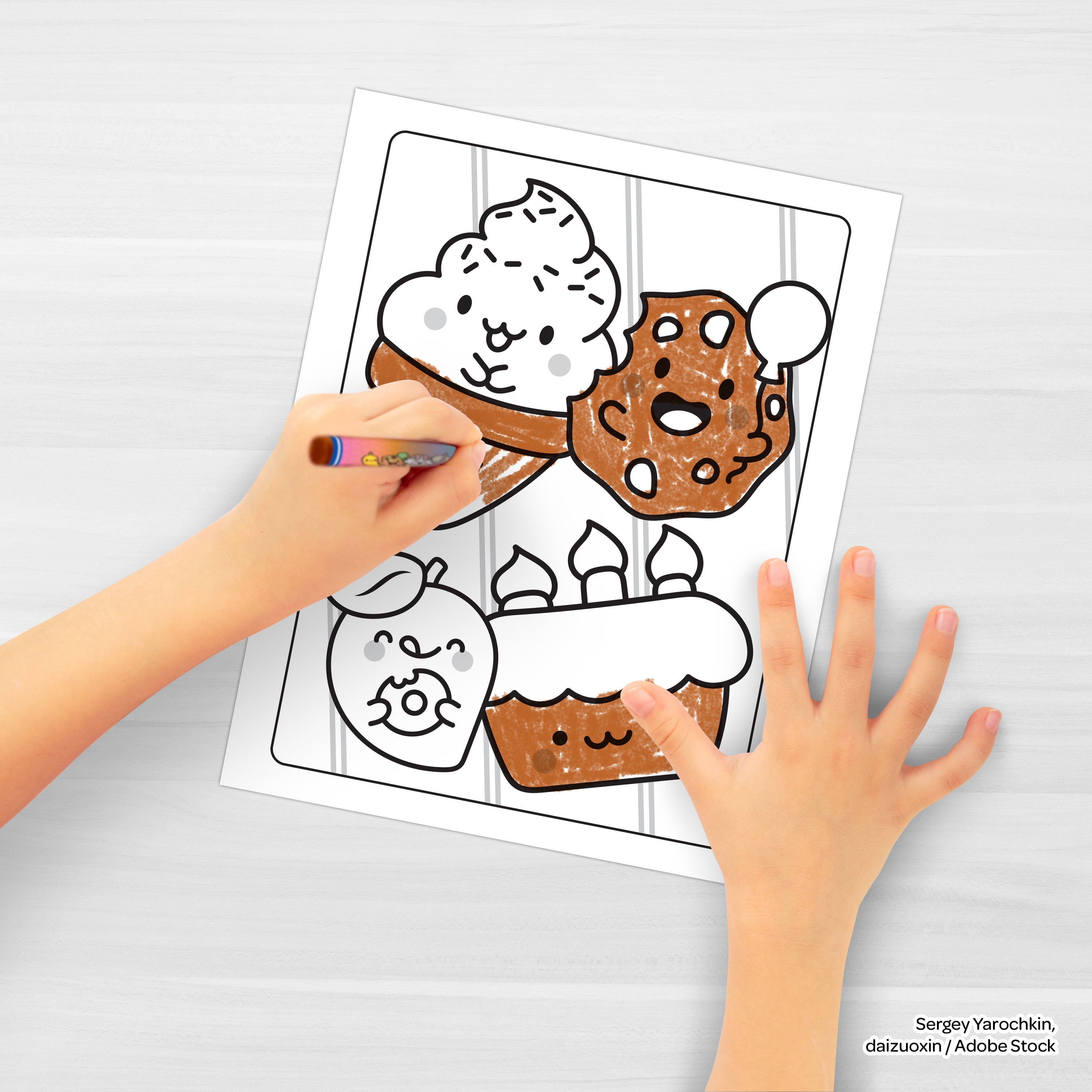 Bendon Sweet Treats Trendy Gift Set with a Coloring Book, Posters, Stickers, Crayons, & Punch-Out Characters